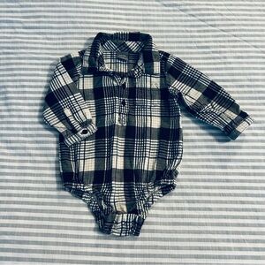 Baby GAP Plaid Long Sleeve Boys Onesie